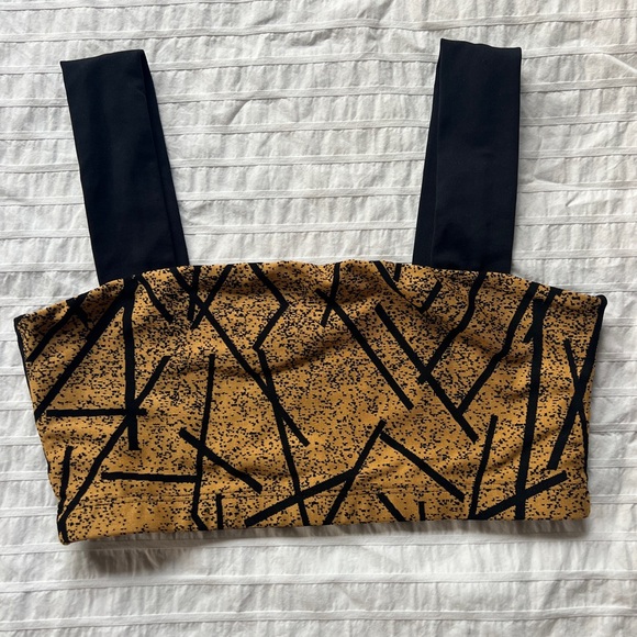 DLK Modas Brazil Gold and Black Fitness Top Sports Bra, S - Picture 1 of 7